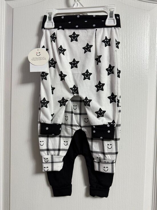 Other - NEW Miles & Milan 0-3 Months Pleated Panda Punk Goth Baby Pants Set of 3